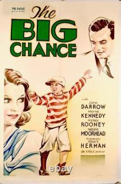 1933 Mickey Rooney / The Big Chance Original Movie Poster / Linen Backed