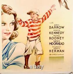 1933 Mickey Rooney / The Big Chance Original Movie Poster / Linen Backed