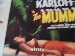 1951 Realart Mummy Original Movie Poster 22x28 Inch Half Sheet Rare HTF Karloff