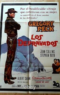 1958 Vintage The Bravados Orig. Movie Poster Argentina Version Western G. Peck