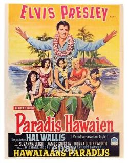 1965 Elvis Presley Paradise Hawaiian Style Orig. Vintage FRENCH Movie Poster
