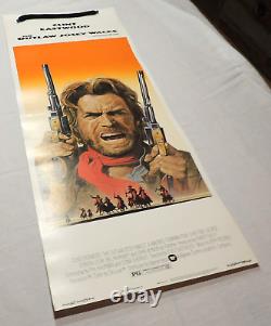 1976 Original Movie Poster Insert Clint Eastwood The Outlaw Josey Wales 36 x 14