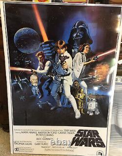 1977 STAR WARS MOVIE POSTER CARRIE FISHER HARRISON FORD 24 x 36 inches PTW531