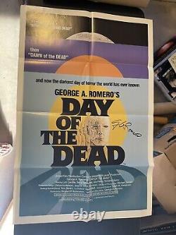 1985 Movie Day Of The Dead, Original Poster 27 X 41 Signed By George Romero