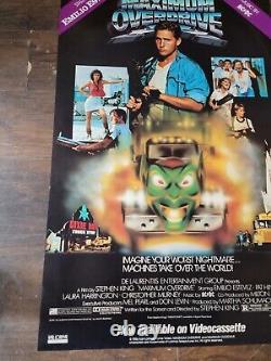 1986 Maximum Overdrive Original Movie Video Poster 26x40 Stephen King Rolled