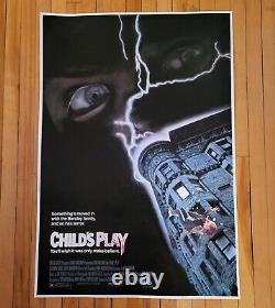 1988 Childs Play Original Movie Poster 1SH 27x40 Chucky LINEN BACKED Roll Horror