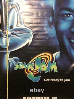1996 Rare Space Jam VINYL Movie Poster Michael Jordan Banner 72x47