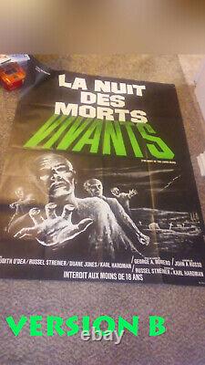 2 Original Night of the Living Dead movie Poster one sheet George Romero Horror