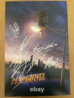 5 Signed Ms Marvel Poster Autograph Matt Lintz Yasmeen Fletcher Rish Shah Marvel