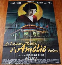AMELIE ORIGINAL 2001 MOVIE POSTER from PARIS FRANCE HUGE 5 FEET TALL! EX+