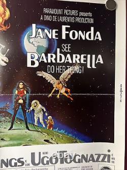 BARBARELLA half sheet Orginal movie poster 22x28 JANE FONDA -1968- Folded