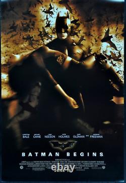 BATMAN BEGINS ORIGINAL Movie POSTER 27 x 40 Christian Bale, Michael Caine