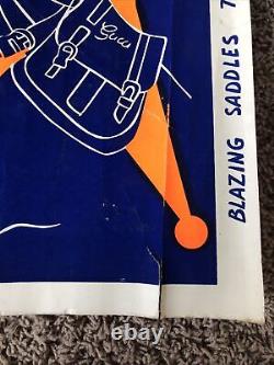 BLAZING SADDLES Original 24 x 82 Silk Screen Banner 1974 RARE