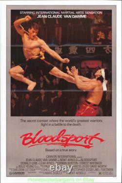 BLOODSPORT MOVIE POSTER MINT Autographed by Bolo and Van Damme SILVER SHARPIE