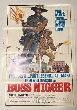 BOSS NIGGER Fred Williamson Original 41x27 Movie Poster 1975 Blaxploitation