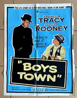 BOYS TOWN RARE ORIG MOVIE POSTER SPENCER TRACY MICEKY ROONEY 30.5x40