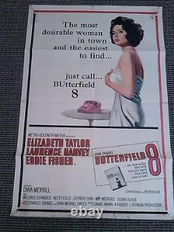 Butterfield 8 Original 1960 1 Sheet Movie Poster Elizabeth Taylor 27 x 41