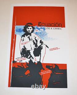 Cuban original SILKSCREEN movie poster. Handmade art. 3 Juanes. Ecuacion. Equation