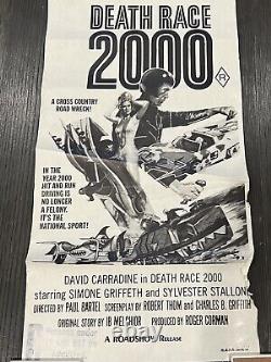 DEATH RACE 2000 1975 ORIG 1 SHEET MOVIE POSTER 27x41 (FINE) CARRADINE/STALLONE