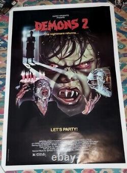 DEMONS 2 1987 Original One Sheet Movie Poster ROLLED Rare Excellent