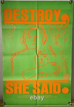 Destroy, She Said Ff Original One Sheet Movie Poster Marguerite Duras (1970)