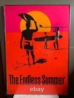 ENDLESS SUMMER ORIGINAL Surfing Movie Poster Bruce Brown 1966 SILKSCREEN DAYGLO