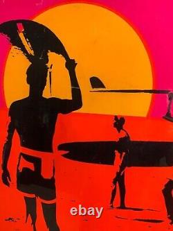 ENDLESS SUMMER ORIGINAL Surfing Movie Poster Bruce Brown 1966 SILKSCREEN DAYGLO