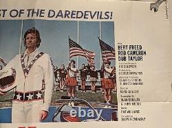 EVEL KNIEVEL 1971 ORIGINAL MOVIE POSTER, Matching Coin, & Vintage Toy MOTORCYCLE