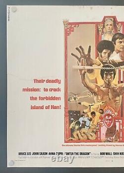 Enter the Dragon (1973) Original Half Sheet Movie Poster Good Bruce Lee