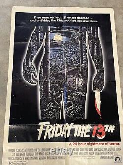 FRIDAY THE 13TH (1980) One Sheet Movie Poster 27 x 41