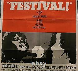 Festival Music Doc Joan Baez Bob Dylan Orig Movie Poster 27x41 Newport 1967 live