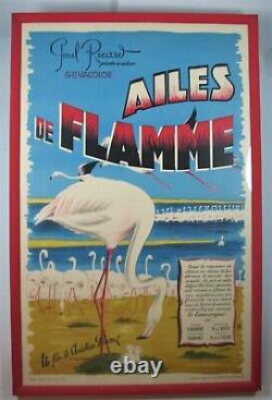 French Movie Poster Framed 1953 Authentic Vtg AILES DE FLAMME Paul Ricard