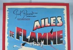 French Movie Poster Framed 1953 Authentic Vtg AILES DE FLAMME Paul Ricard