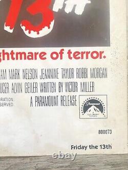 Friday The 13th 1980 ORIGINAL 27X41 MOVIE POSTER BETSY PALMER HORROR KEVIN BACON