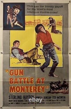 GUN BATTLE AT MONTEREY Original One Sheet Movie Poster 1957 RARE