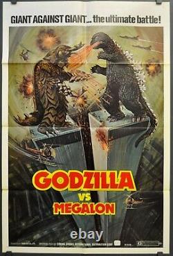 Godzilla Vs Megalon 1973 ORIG 27X41 1ST RELEASE NM MOVIE POSTER KATSUHIKO SASAKI