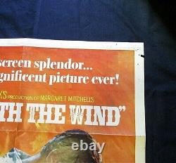 Gone With The Wind, Original 1968 ReRelease Movie Poster Vintage Historical Rare