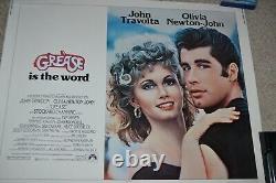 Grease 1978 Half Sheet 22x28 Orig Movie Poster CLEAN Ex Cond No Holes RARE