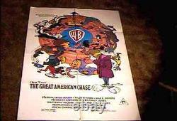 Great American Chase Orig Movie Poster 1979 Bugs Bunny Road Runnner Porky Pig +