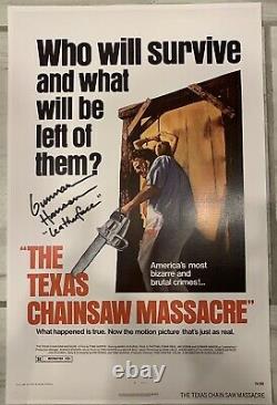 Gunnar Hansen Signed Texas Chainsaw Massacre 11x17 Movie Poster Cert HOLOGRAM