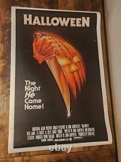 HALLOWEEN 1978 ORIGINAL CINEMA MOVIE POSTER Horror JAMIE LEE CURTIS 27X40.5