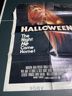 HALLOWEEN 1sh Original Movie Poster 1978 Used In Theatre Very Rare Ripped 27x40
