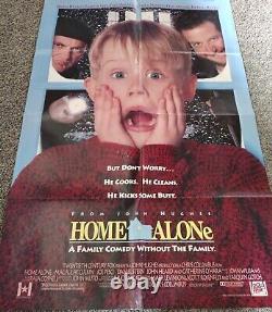 HOME ALONE folded. 27x40 ORIGINAL RARE DS CHRISTMAS MOVIE POSTER 1990