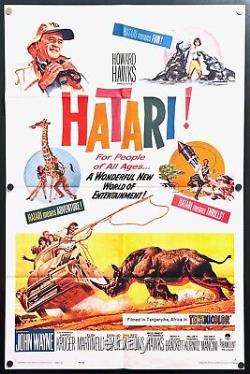 Hatari! (1962) Original One Sheet Movie Poster Fine John Wayne