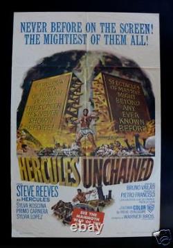 Hercules Unchained 1sh Orig Muscle Movie Poster 1960