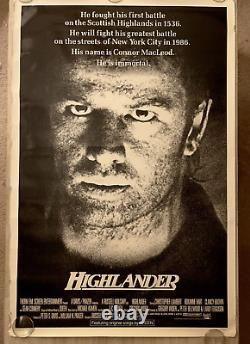 Highlander 1sh Orig Movie Poster 1986 Rolled