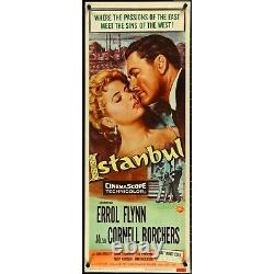 ISTANBUL (1957) Orig. Insert Movie Poster 14x36 Errol Flynn & Cornell Borchers