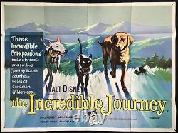 Incredible Journey ORIGINAL Quad Movie Poster Walt Disney 1963