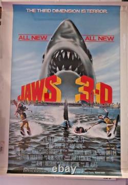 JAWS 3-D OG Movie Poster -Cardboard Heavy- 1983 Near Mint Condition From Vault