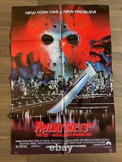 Jason Takes Manhattan Original One Sheet Movie Poster 1989 Friday The 13th